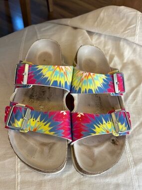 Birkenstock Tie Dye Arizona Sandals Hippie Summer Vacation Coastal Comfort